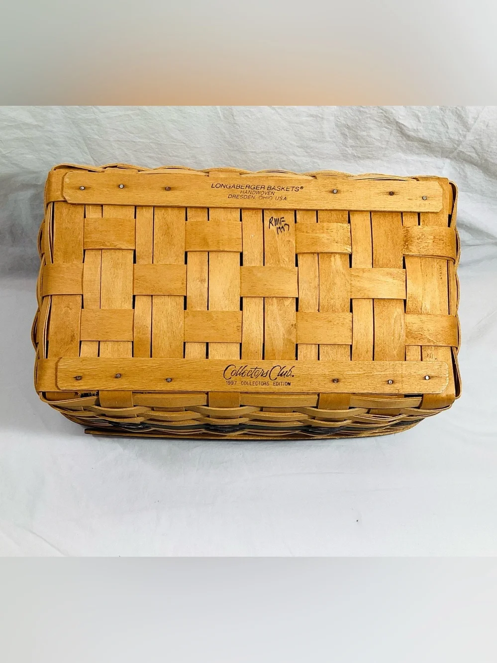 Longaberger 1997 Welcome Home Basket Collector Club Braided Handles Large